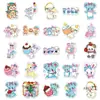 50 Piezas de Pegatinas de Nadador en Esquema de Colores Macaron Japonés, Animales Caricaturescos Dulces, Materiales para Diario, Pegatinas DIY para Botellas de Agua