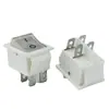 Cecqccbkc Certificado Transfronterizo Kcd4 Blanco con Luz de Cuatro Patas de Dos Velocidades Interruptor Basculante de 4 Pines de 2 Velocidades Interruptor en Forma de Barco