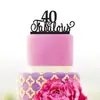 Tarjeta de inserción para pastel personalizada "40th & fabulous" palabras en inglés inserción de tarjeta para pastel de cumpleaños aniversario