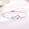 Pulsera Símbolo Infinito Corazón de Tamaño Completo con Diamantes Amor Infinito Lujo Ligero Pulsera Infinito de Zirconia de 8 Caracteres para Novia Ins