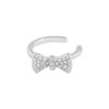 473 Diseño de Nicho de Lujo Ligero Estilo INS Coreano Clip para Oreja con Lazo de Zirconia que Combina con Todo Plata de Ley S925 Individual Texturas para Mujer