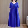 Vestido de verano de algodón y seda para mujeres de mediana edad y mayores, ropa holgada de talla grande para el hogar, camisón para madres jóvenes, ropa exterior