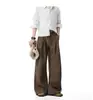 Pantalones retro de color liso holgados estilo callejero americano 2026 para hombre, pantalones largos casuales versátiles de pierna ancha holgada, estilo 'old money' moderno