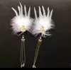 Horquilla de plumas estilo Sen con forma de mariposa, estilo Super Hada Mao Mao, con clip lateral para niña, estilo japonés, bonitos accesorios para el cabello estilo Han antiguo.