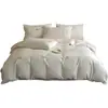 Conjunto de Cuatro Piezas 100S Aerografiado Otoño/Invierno Bordado de Rosas Ropa de Cama Cálida Estilo Lujo Ligero Sábanas Fundas Nórdicas Sábanas Ajustadas