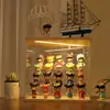 Caja de almacenamiento de modelo acrílico, soporte de exhibición apilable transparente de madera maciza para figuras y insignias, vitrina a prueba de polvo para Pop Mart