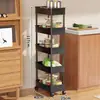 Prateleira de armazenamento para vãos de cozinha, estante de geladeira multicamada ultraestreita de piso com rodas, prateleira de armazenamento doméstica, carrinho utilitário para banheiro