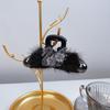 Versión coreana de otoño e invierno, nuevo clip de agarre Mao Mao con forma de cisne rosa de 9 cm, clip de tiburón para el cabello con volumen de moda