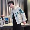 Abrigo guapo para hombre primavera y otoño abrigo guapo para hombre ropa de hombre 2023 nueva moda marca contraste de color chaqueta de cuello
