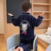 Conjunto de Bata de Invierno para Niños, con Cremallera, Felpa de Coral Gruesa, Estilo Nuevo, Ropa de Casa Infantil, Dibujos Animados, Conjunto Cálido para Niños