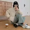 Chaqueta de Algodón Acolchado Estilo Nuevo 2024 con Cuello Alto, Tendencia Coreana para Personas Petites, Abrigo Grueso Holgado al por Mayor
