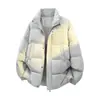 Jaqueta acolchoada de algodão feita sob medida estilo europeu transfronteiriça, nova coleção de inverno masculina, corte solto, espessa, cor sólida, gola alta, peça externa masculina