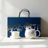 Caneca de Flor de Lírio Arita-Yaki da Dinastia Tang e Song com Tampa, Xícara de Chá para Escritório, Xícara Cerâmica Pessoal para Infusão de Chá, Xícara com Separação de Folhas e Água