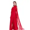 2026 Transfronterizo Sexy de un Hombro Patchwork Cuello Halter Cintura Alta con Abertura Vestido Elegante Fluyente Vestido con Abertura