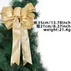 Caixa de Presente de Natal Decoração Grande e Pequena Laço Dourado e Vermelho Acessórios para Pendurar Decoração de Árvore de Natal Pingente Decorativo