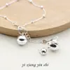 Plata S925 Accesorios de Plata Lisa Venta al por Mayor Accesorios DIY Cascabel Platillo Volador Nuevo Colgante de Cascabel Accesorios para Colgantes