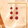 Populares Aretes Largos de Perla Roja Ankela, de Alta Gama, Modernos, Elegantes y con Estilo, Joyería de Estilo Grandioso y Femenino