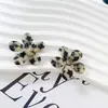 Novo acessório de cabelo e brinco de flor cinza-marrom de acetato com cinco pétalas tridimensionais estilo francês para outono e inverno, materiais para joias DIY