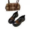 Mocasines de suela gruesa estilo británico para mujer, nuevo modelo otoño 2026, estampado de leopardo negro, versátiles zapatos pequeños de cuero estilo universitario, JK