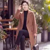 Chaqueta de otoño e invierno para mujer de importación, cuello de solapa, moderna, casual, de longitud media, corte ajustado, talla grande, que estiliza y rejuvenece