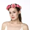 Diadema de Flores Corona de Rosas Aros Florales con Hojas Diadema Tocado Guirnalda para Mujeres Navidad Boda Halloween Festival Desfile Cosplay Hawaiano Disfraz Fiesta de Cumpleaños