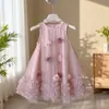 Saia de Bolo para Meninas, Novo Estilo de Verão, Saia de Princesa Estilosa, Saia Curta Elegante Tridimensional de Flores sem Mangas para Bebês, Frete Grátis