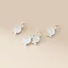 Plata de ley 925 plata tailandesa patrón vintage pez pequeño colgante accesorio para pulsera DIY material de cuerda trenzada hecho a mano accesorio S1043