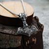 Pendente Nórdico Viking Martelo de Thor Bicolor Personalizado Runa Pingente Masculino Joia de Aço Titânio