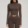 Chaqueta de Yoga Transpirable con Cuello Alto y Cremallera, Ajustada y Moderna para Correr al Aire Libre y Ropa Deportiva Casual 2539