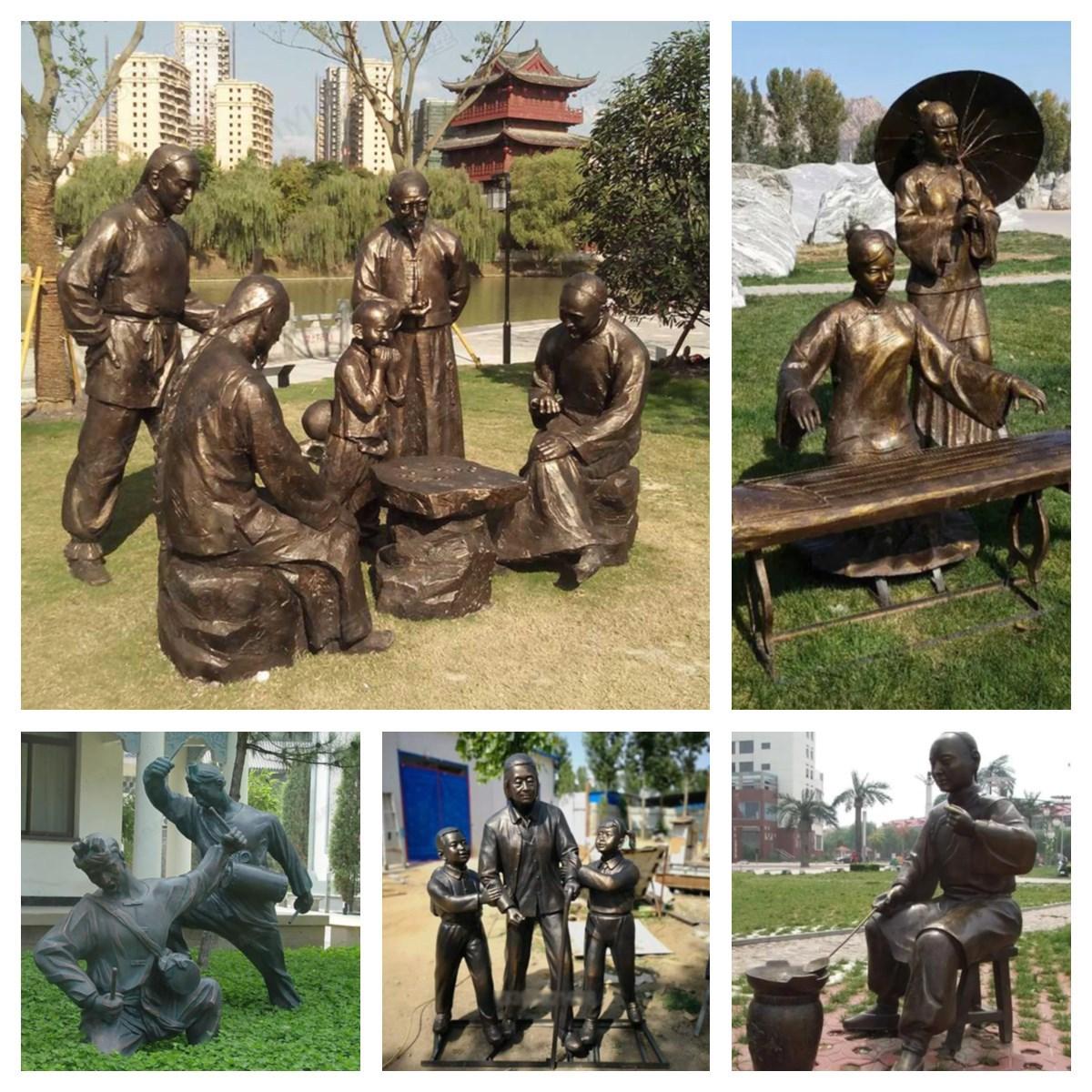 铸铜小品人物雕塑