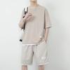 Conjunto de Shorts Waffle para Hombre Verano Talla Grande Pantalón Grande Manga Corta Seda Helada Deportivo Casual Pantalón Medio Ropa