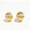 Pendientes Europeos y Americanos Transfronterizos Nuevos con Textura en Forma de C, Cobre Moda Personalidad Diseño de Nicho Pendientes Retro Joyería para Mujer