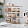 Portavasos Estante de almacenamiento de vasos comedor escritorio vaso de agua taza de té taza de café estante organizador caja juego de té estante de celosía