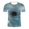 Amazon comercio exterior nueva pareja con camiseta de talla grande agujero negro impresión digital cuello redondo camiseta de hombre para mapa se puede configurar