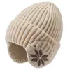 Gorros de Lana Tejidos Cálidos Populares de Otoño e Invierno para Hombres y Mujeres, Gorros de Terciopelo Engrosados con Protección para los Oídos, Gorros de Punto para Ciclismo al Aire Libre