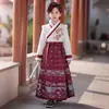 Saludo de Año Nuevo Hanfu Falda Ma Mian para Niños Disfraz de Rendimiento Unisex Estilo Chino Nuevo Estilo Nacional Antiguo Conjunto Terciopelo Plus Grueso