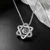 Collar Dinámico de Estrella de Seis Puntas para Mujer, Plata Pura S925, Diseño de Nicho de Lujo Ligero, Colgante de Corazón Palpitante, Cadena de Clavícula de Gama Alta
