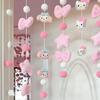 Cortina de Puerta Morada Mágica Culomi Love para Habitación Infantil Cortina de Dibujos Animados Cortina sin Taladro Cortina Divisoria para Mujeres