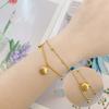 Pulsera de Moda Estilo Coreano de Doble Capa con Cuentas de Acero de Titanio e Incrustaciones de Circonita, Pulsera de Texto de Doble Cara para Niñas para Usar como Joyería, Adecuada para Apilar