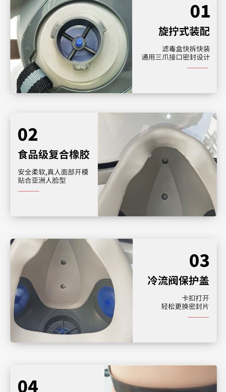 防毒面具带护目镜一体式面罩喷漆农药化工装修甲醛打磨