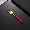 304 Internet Red Spoon Aço Inoxidável Tableware Faca e Colher Garfo Hotel Western Steak Faca Sobremesa Round Spoon Garfo logotipo imprimível