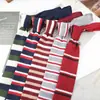 Corbata de Punto para Hombre Estilo Coreano, Plana de Moda Rayada Trendy de 6 cm de Lana, Exportación a Europa y América, Transfronteriza, en Stock
