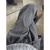 Pantalones Casuales Rayados de Bloques de Color para Hombre, Nuevo Diseño Holgado Estilo Americano Primavera/Otoño, Pantalones de Pierna Ancha Rectos Versátiles de Moda