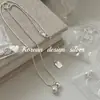 Cadena para Clavícula Estilo Blogger Ins Coreano, Mismo Estilo, Plata de Ley S925, Collar de Perlas Estilo Ab, Simple y Versátil