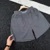 Pantalones Cortos de Seda Hielo Fresca con Bordado de Diez Mil Agujas para Hombre, Verano, Textura de Alta Calidad, Caída, Pantalones de Pierna Ancha, Secado Rápido, Deportivos, Pantalones de Cuatro Puntos