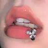 Anillo de Labio Mariposa de Diamante de Zirconia, Aro de Oreja de Acero de Titanio Brillante, Nueva Decoración para Labios, Joyería de Perforación Corporal, Salida de Fábrica