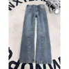 Calça jeans flare colorida bordada com corte angular desconstruído estilo retrô americano para homens, calça de design legal e que emagrece para adolescentes