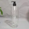 Garrafa plástica de ombro reto para shampoo e banho 1000ML rosca 28 bomba frasco para emulsão cabeça de bomba de pressão bico de pato sub-engarrafado