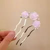 Grampo de Cabelo em Forma de U com Pérolas Estilo Chinês para Mulheres, Novo Grampo de Cabelo de Alta Aparência Estilo Chinês para Qipao, Acessório de Cabelo para Penteado Preso