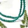Collar de Cuentas Redondas Imitación Turquesa de Magnesita Natural Personalizado Aretes Accesorios de Joyería Estilo Xizang Turquesa Turquesa Nepalí
